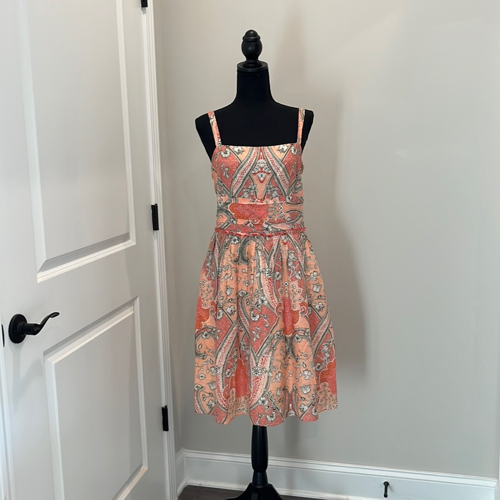 Orange print summer dress